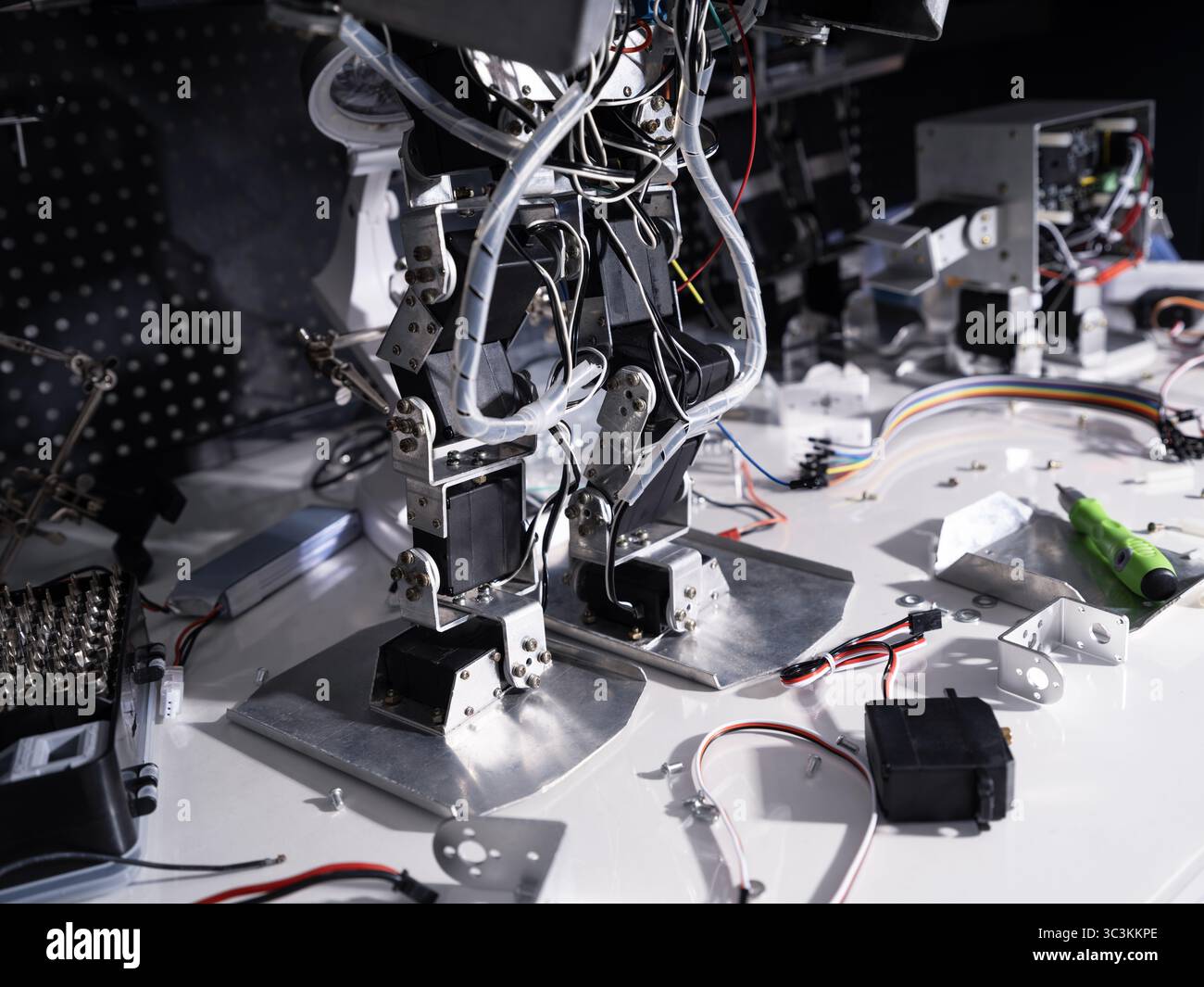 Research robot on the workbench Stock Photo