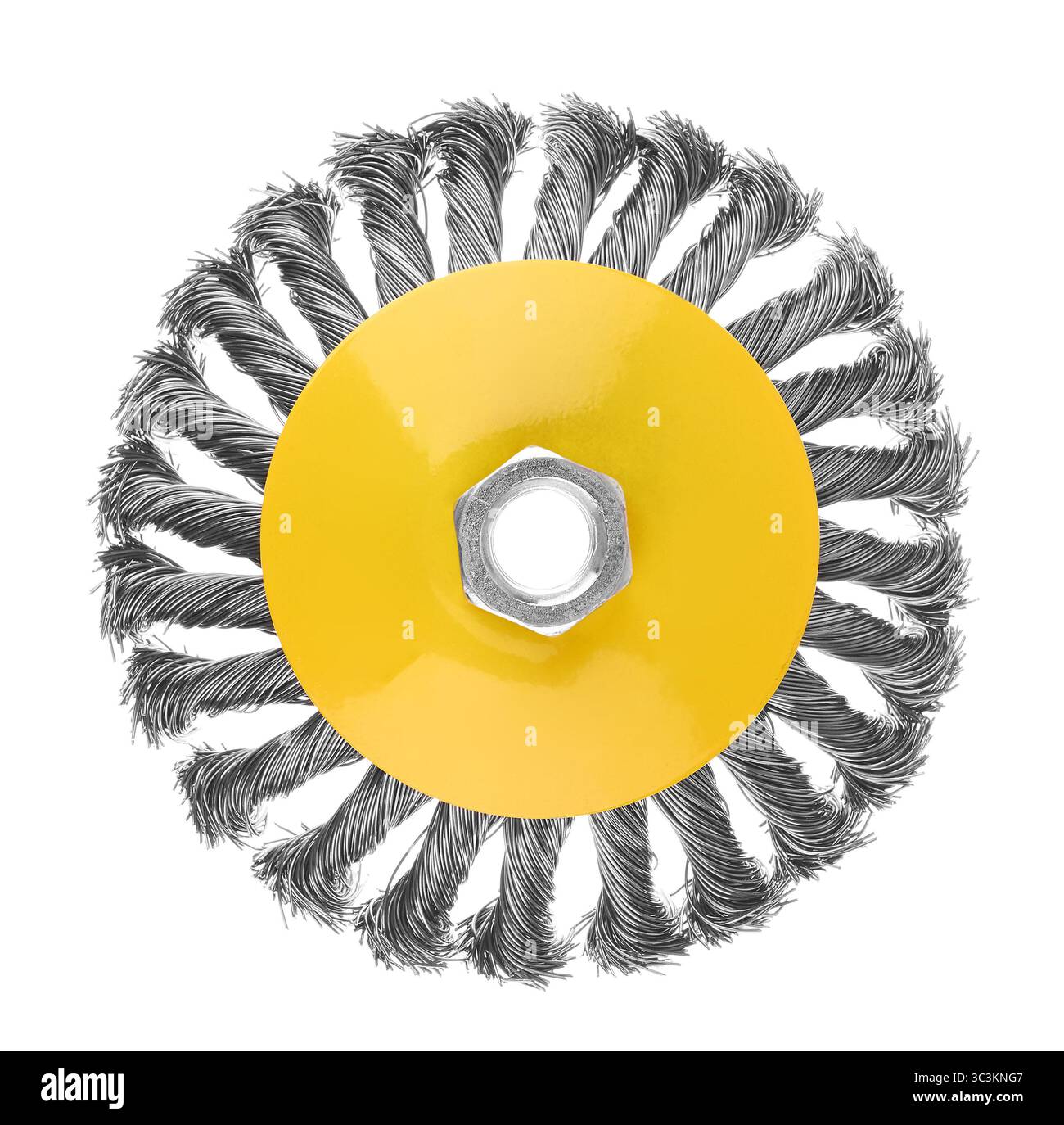 Rotating metal brush, isolated on white background Stock Photo