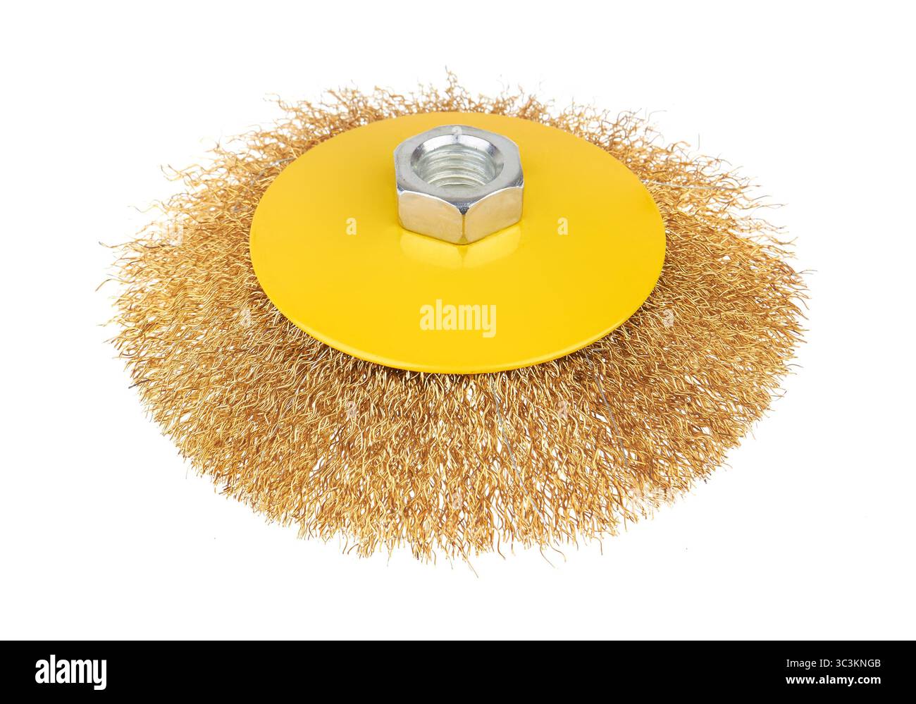 Rotating metal brush, isolated on white background Stock Photo