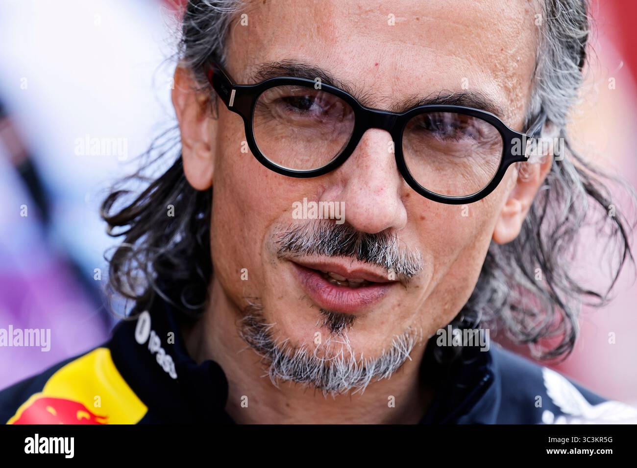 Geer Bull Red Bull team principal Laurent Mekies in the team garage prior to the ...