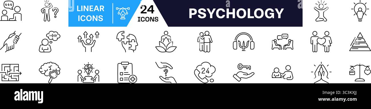 Psychology icon set. Linear style Stock Vector Image & Art - Alamy