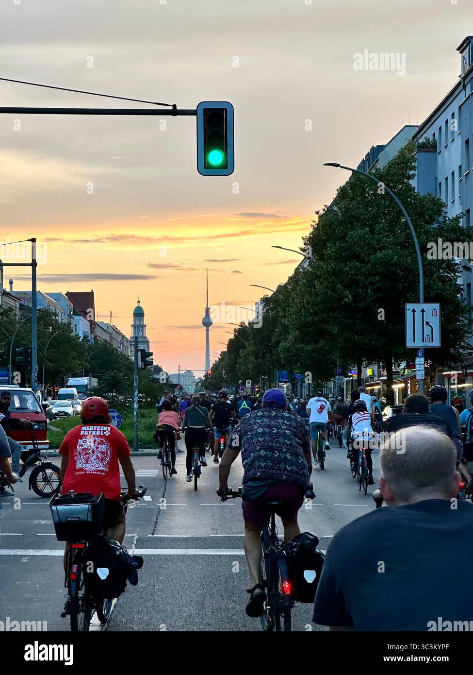 Critical mass in Berlin in July 2025 - Smartphone Captured Stock Image
