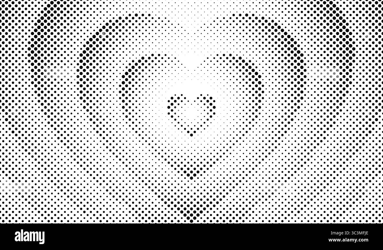Heart dot background. Hearts comic. Halftone fade border. Pop art ...