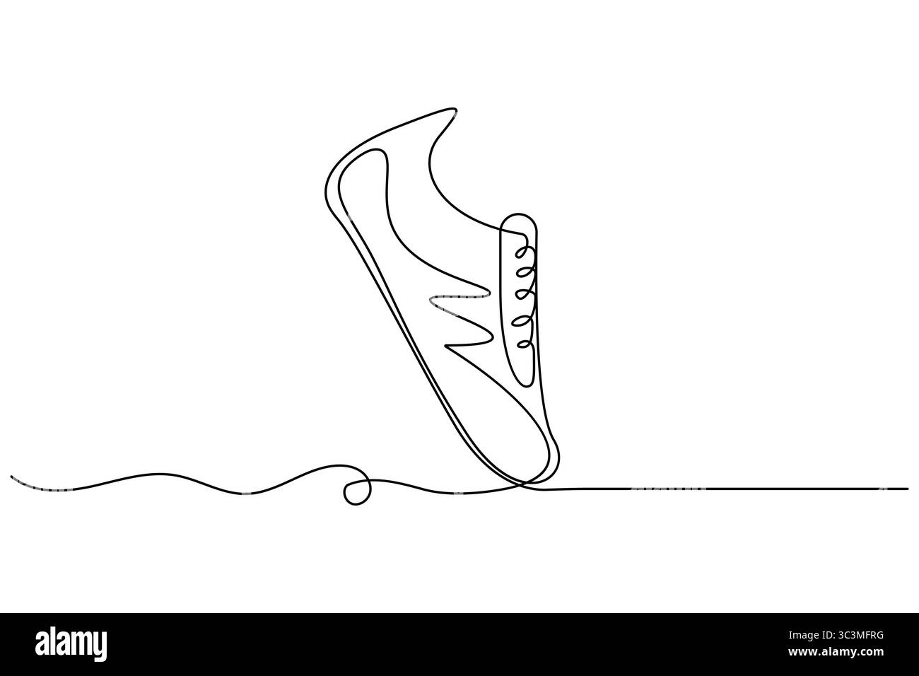 Continuous one line drawing of shoe line icon sneaker Vector ...