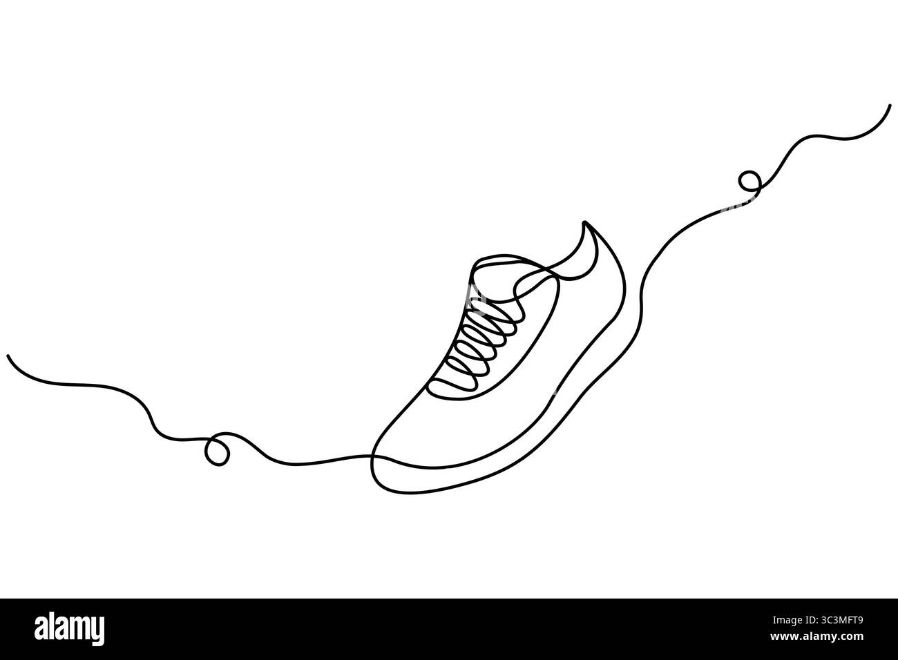 Continuous one line drawing of shoe line icon sneaker Vector ...