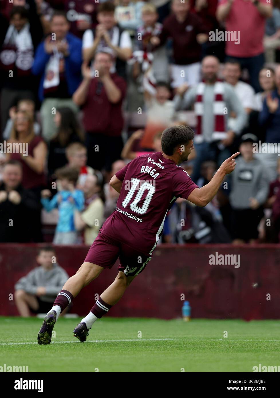 Heart Of Midlothian S Claudio Braga Celebrates After Scoring During The