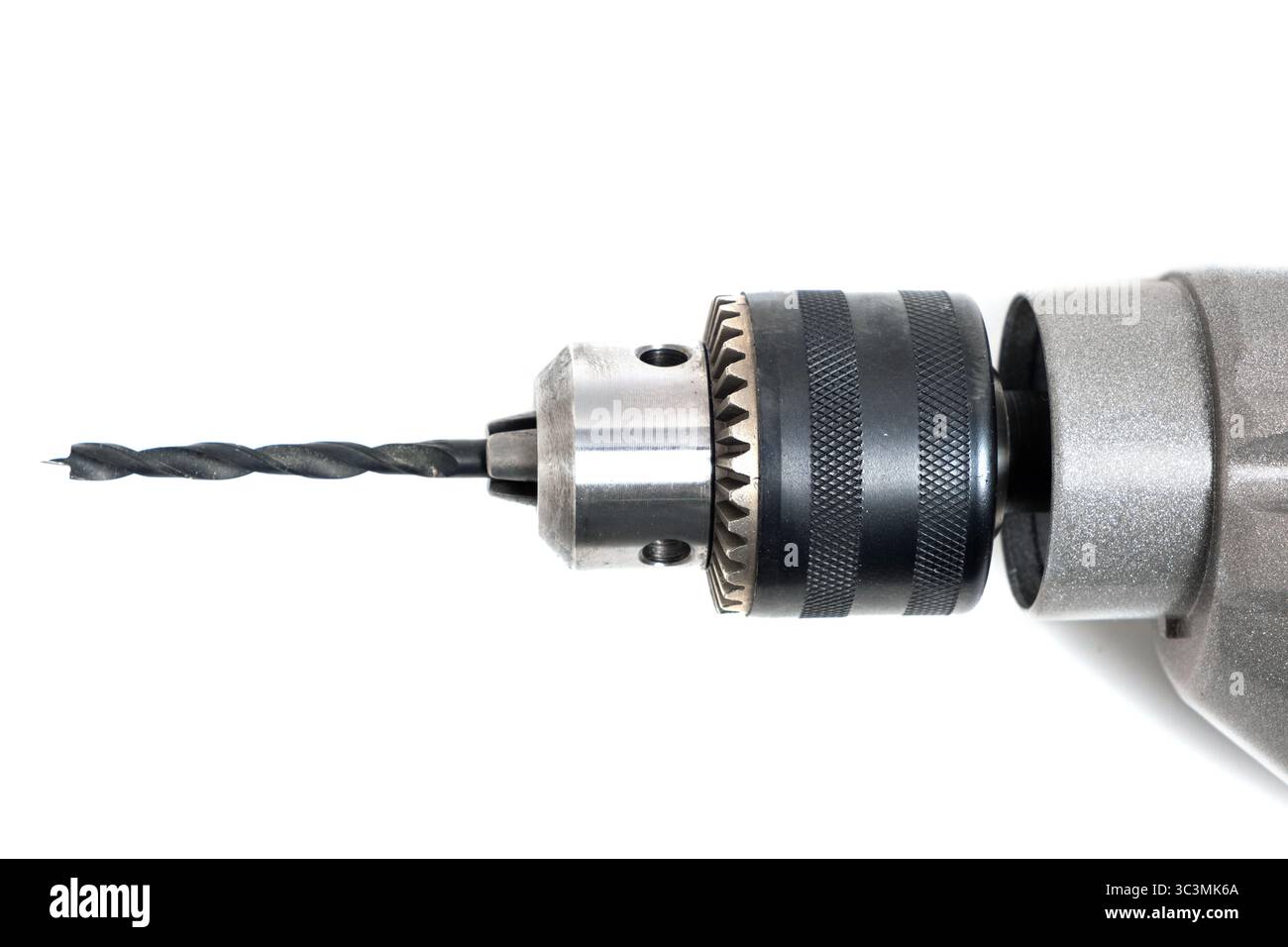 Drill and drill bit isolated on white background Stock Photo