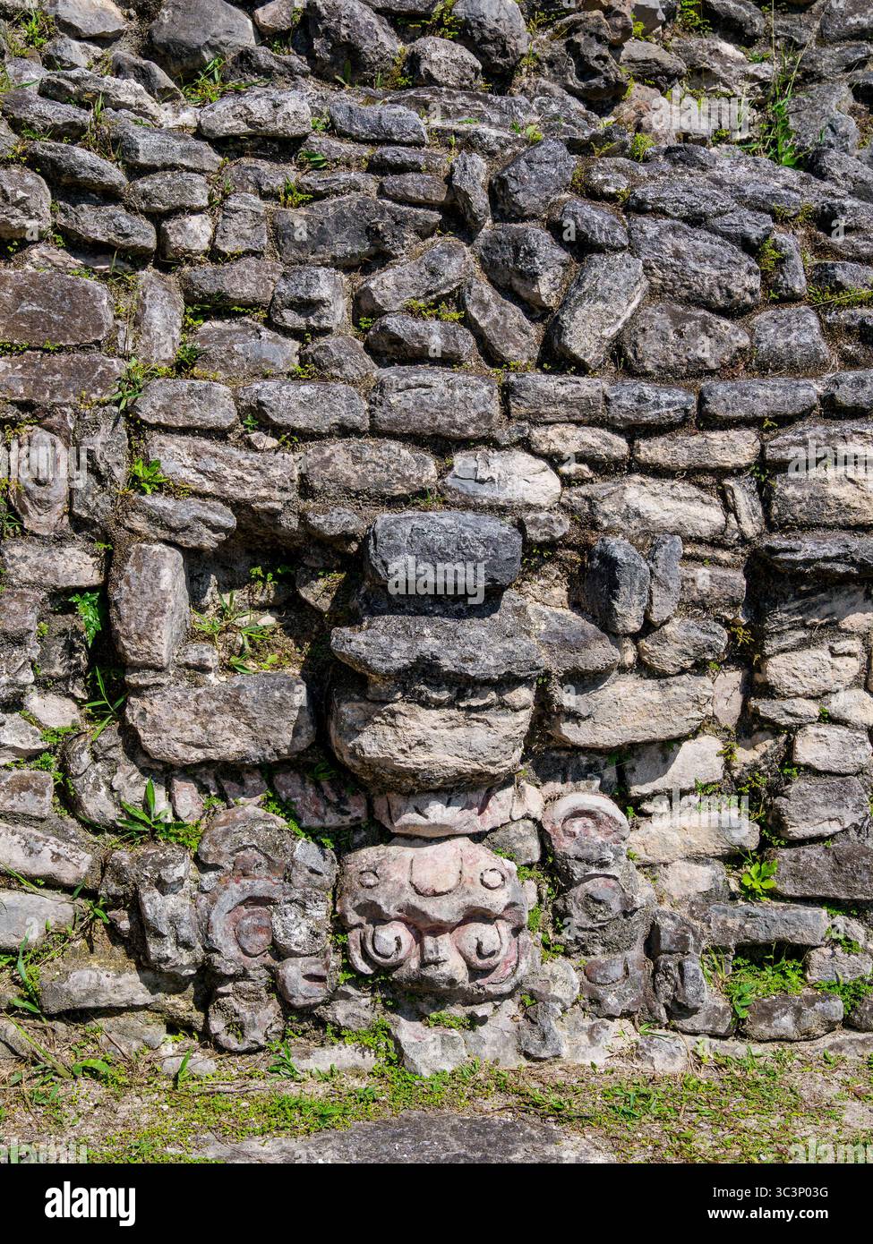 Top of Caana, architecture detail, Caracol Archaeological Site, Cayo District, Belize Stock Photo