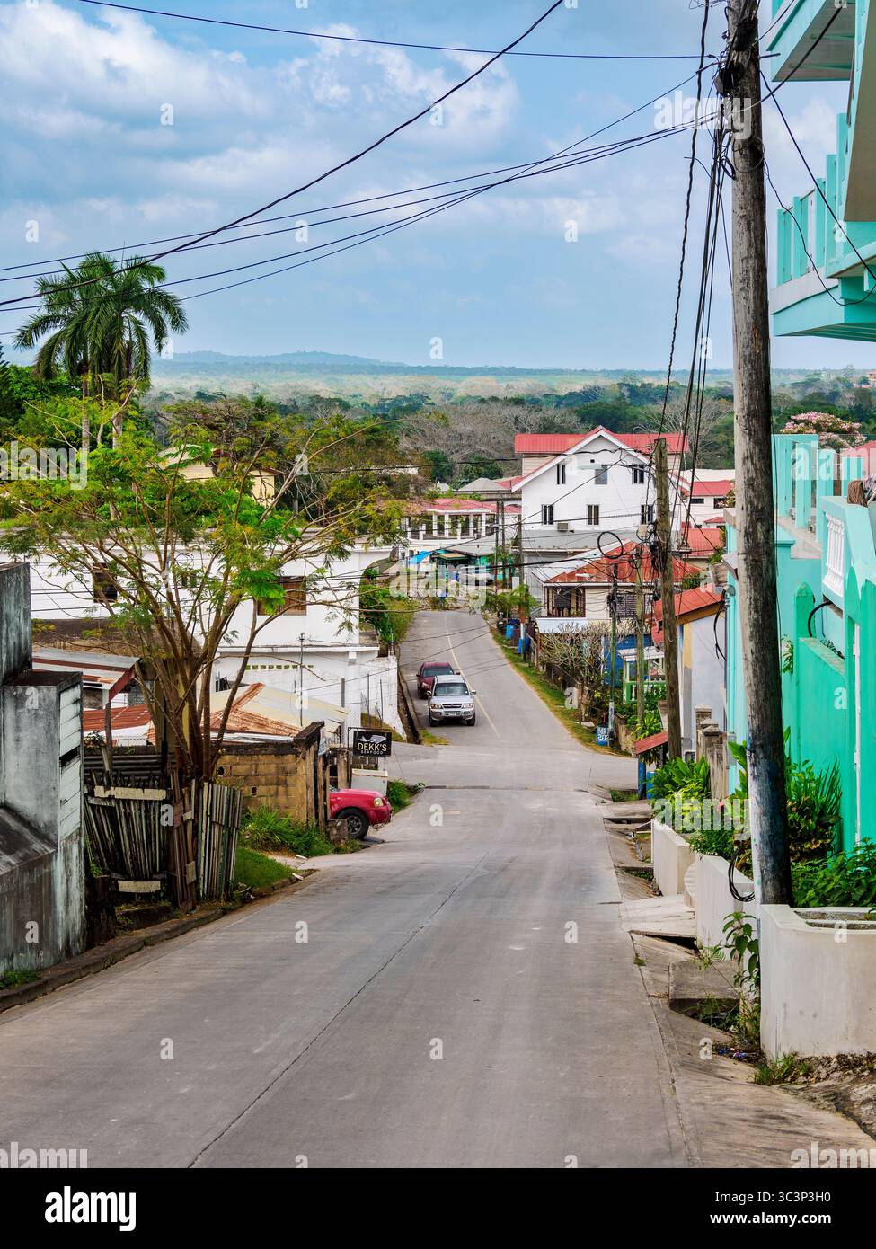 Street of San Ignacio, Cayo District, Belize Stock Photo