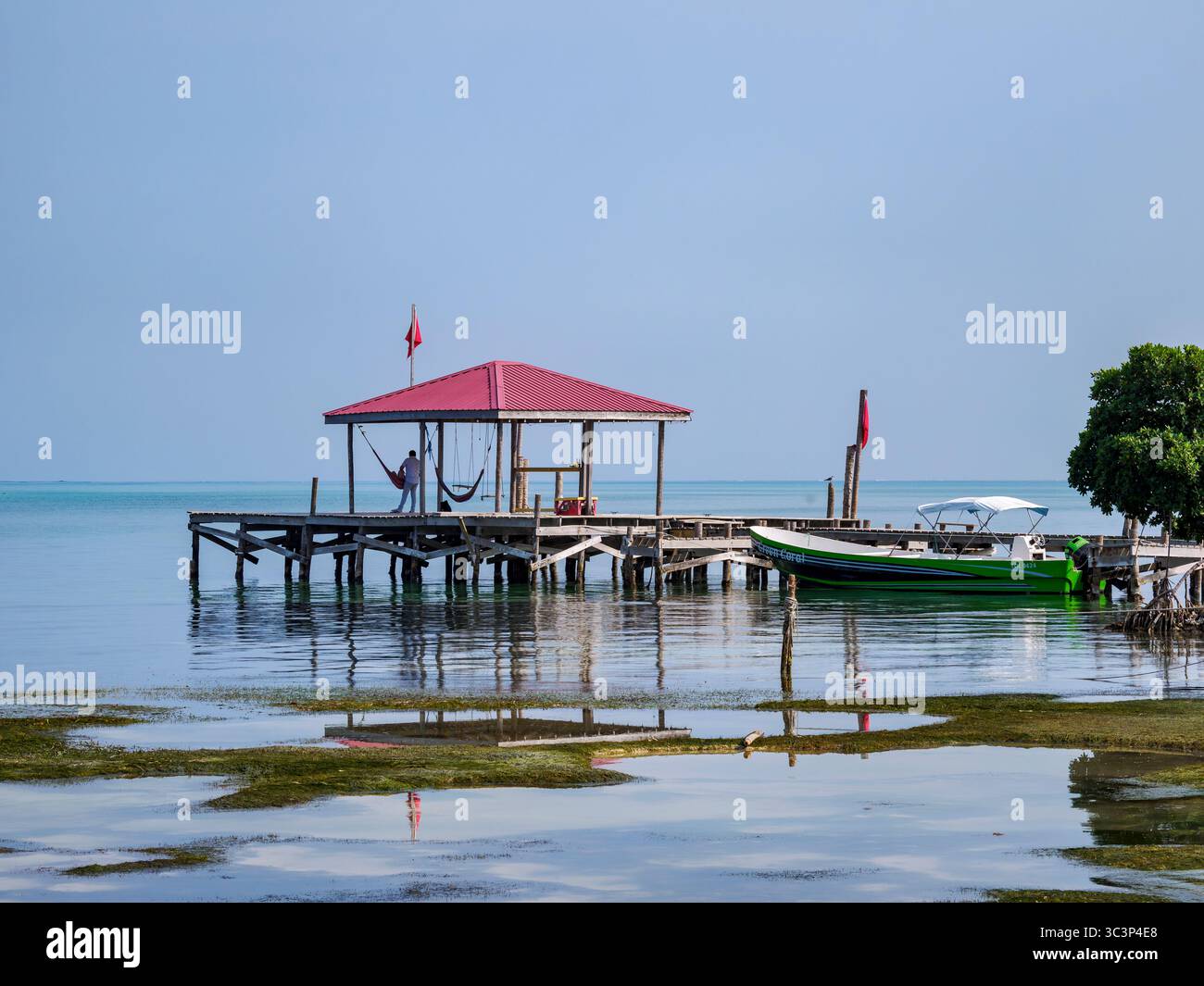 Waterfront of Caye Caulker, Belize District, Belize Stock Photo