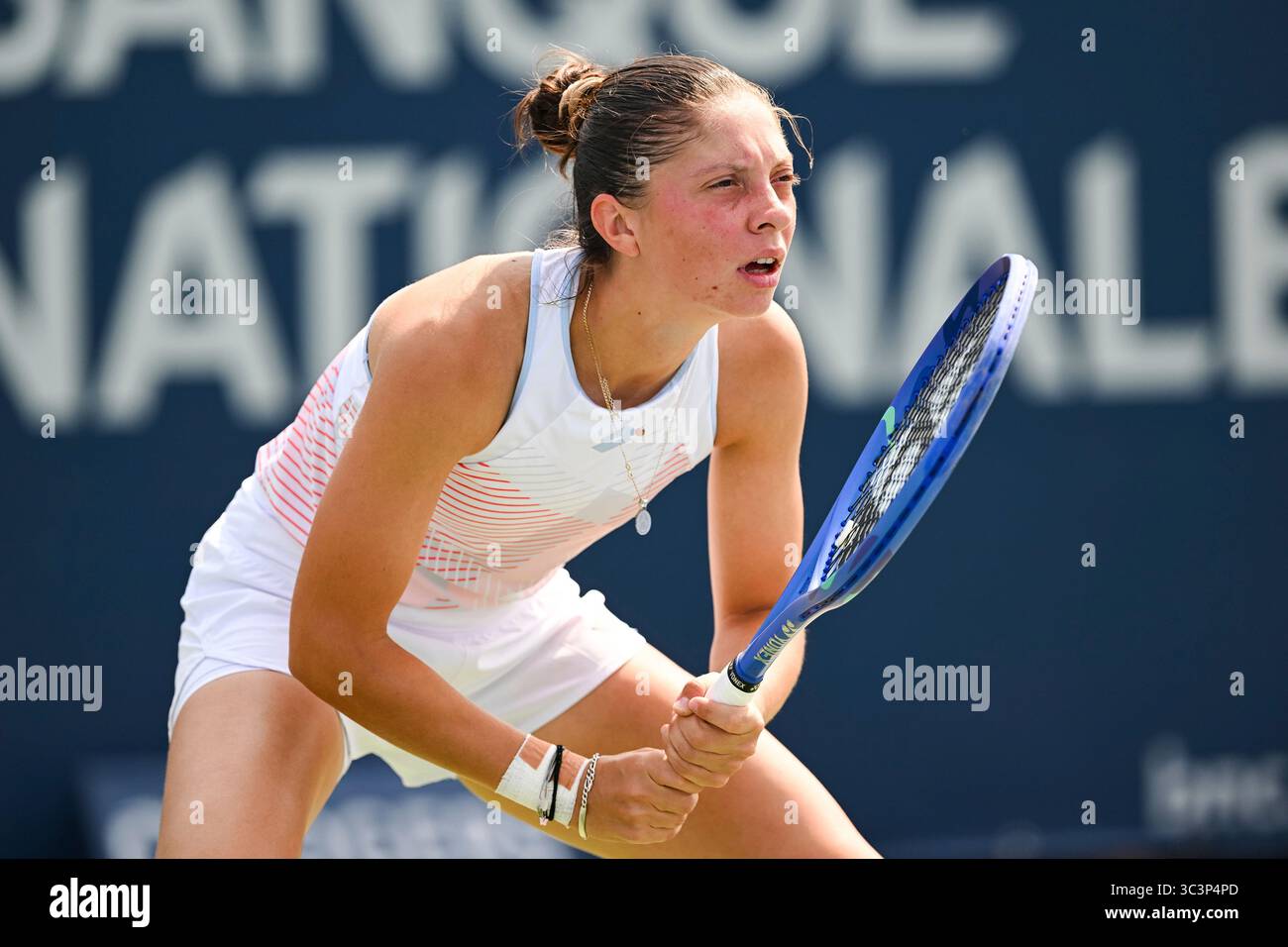 MONTREAL, QC - JULY 26: Antonia Ruzic (CRO) waits for service during a ...