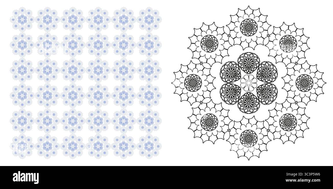 Vector Black and White Ornament, Mandala Stock Vector