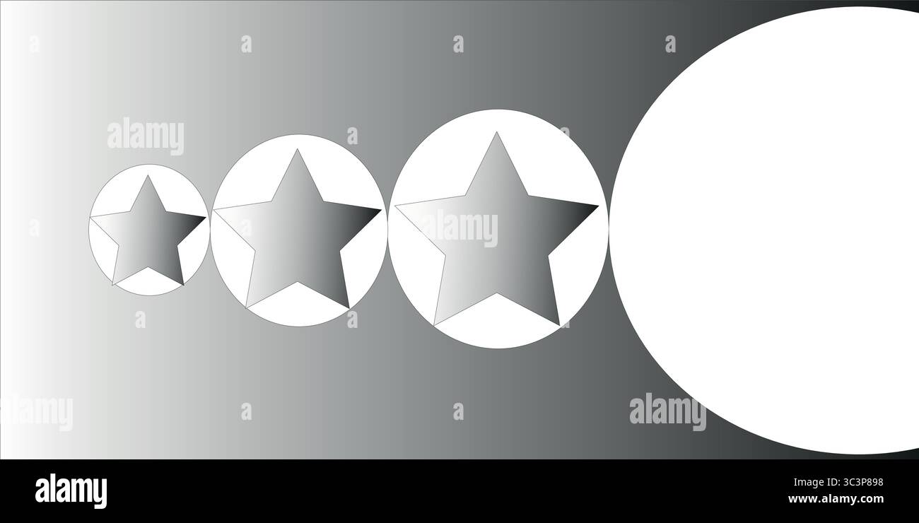star light grey black and white three center Stock Vector