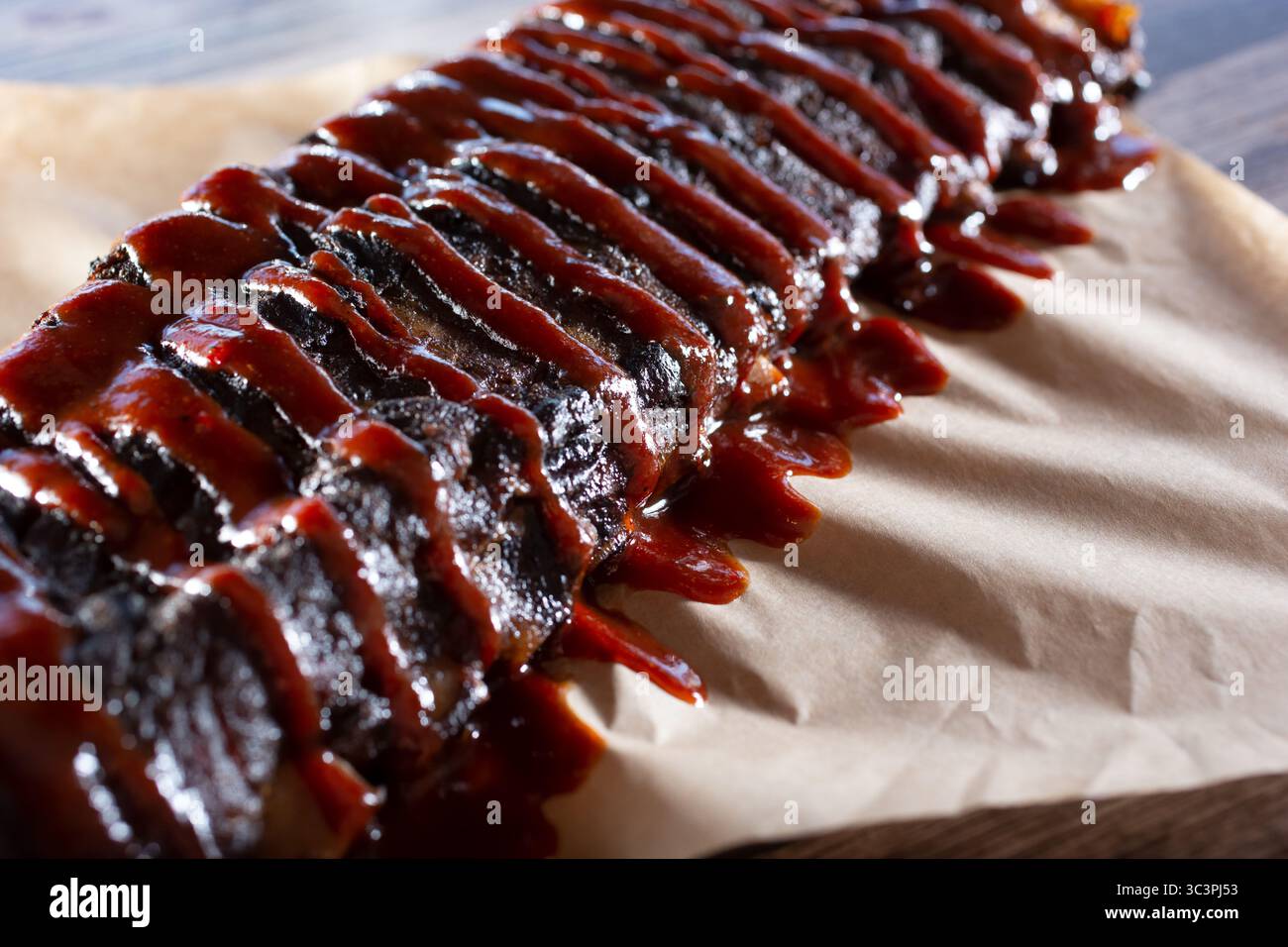 A closeup view of a full pork ribs rack Stock Photo - Alamy
