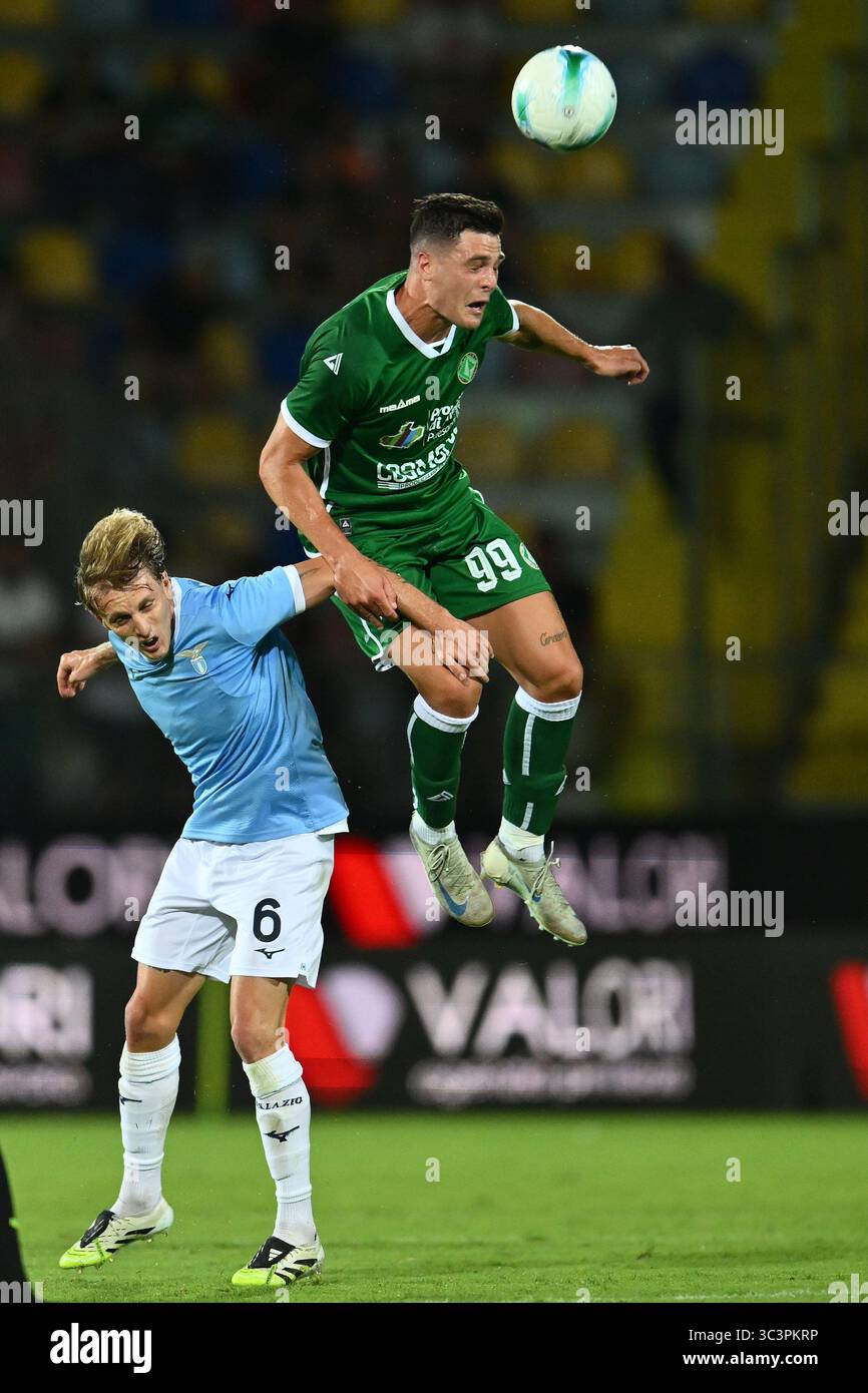 Andrea Favilli of U.S. Avellino and Nicolò Rovella of S.S. Lazio are in ...