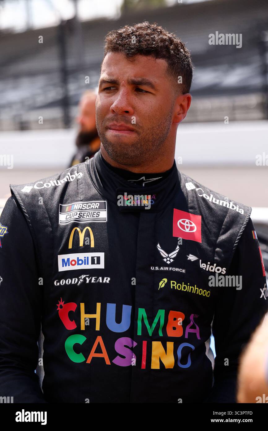 INDIANAPOLIS, IN - JULY 26: Bubba Wallace (#23 23XI Racing Chumba ...