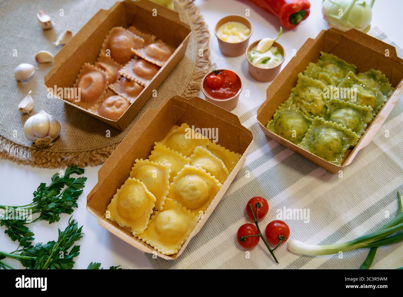 A Delicious Assortment of Freshly Made Ravioli Varieties Served in ...