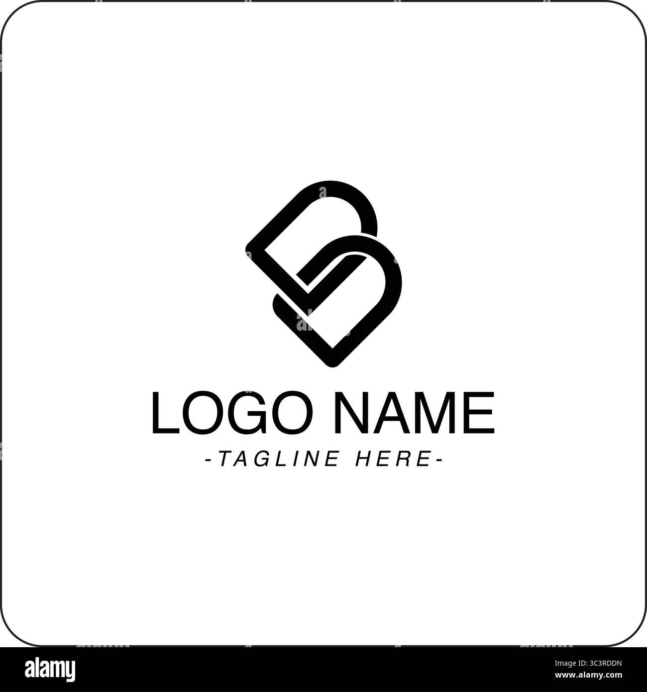 Letter B Connection Logo for Business Stock Vector