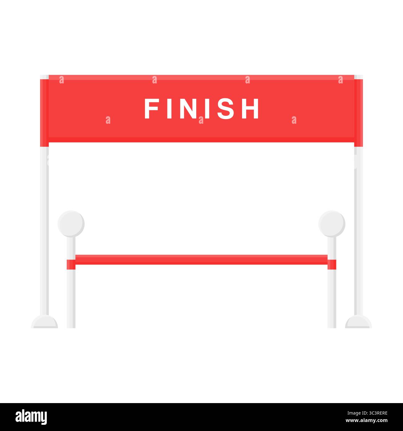 Red Finish Line for Competition Vector. Finish Line on White Background ...