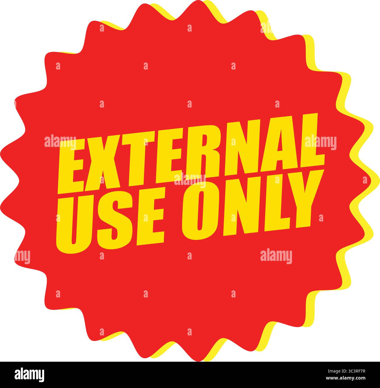 External Use Only Label – Vector Warning Badge for Packaging, Medical ...