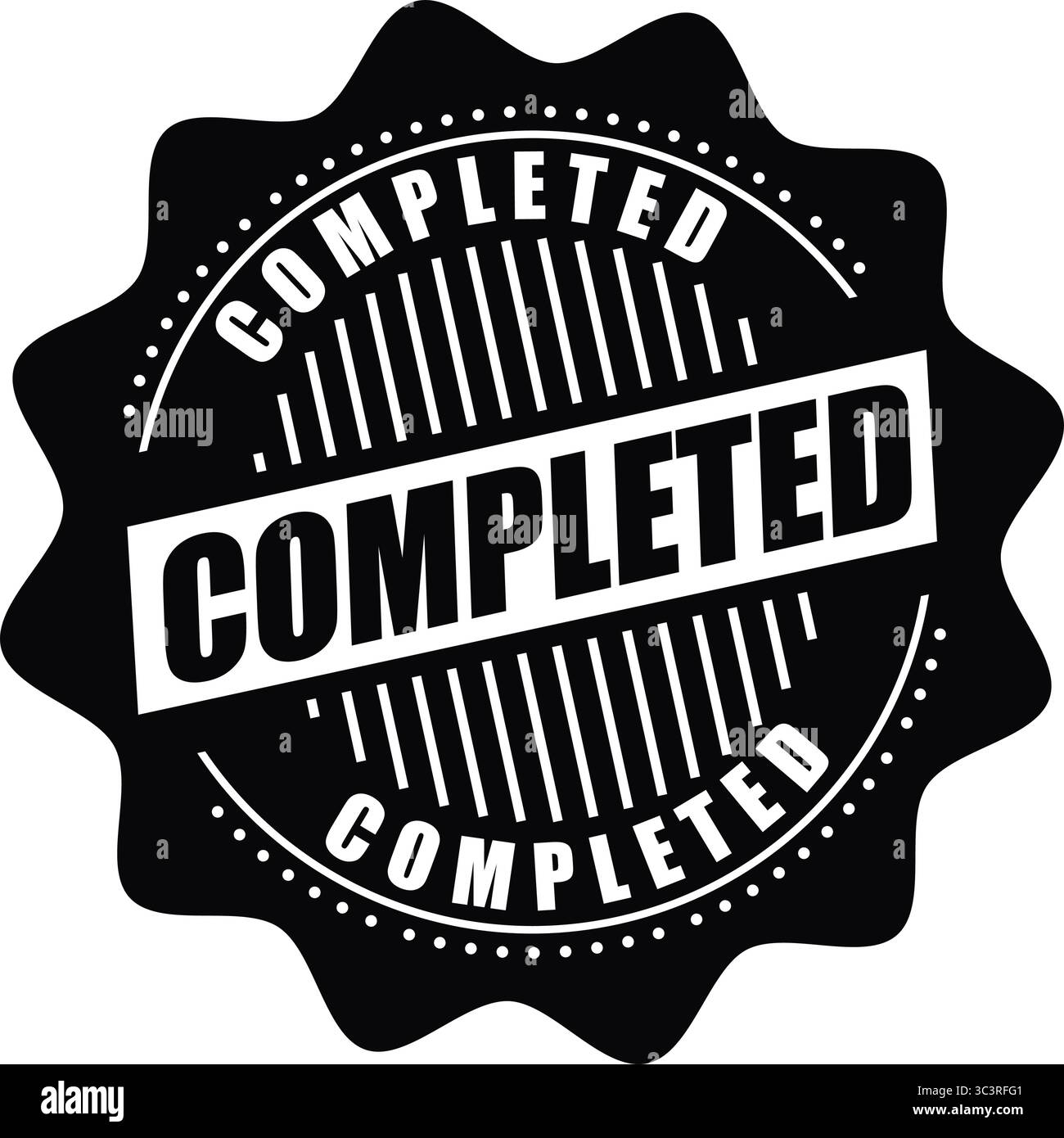 Completed Task Stamp – Finished Project Vector Badge for Workflow, Productivity, and Project Management Stock Vector