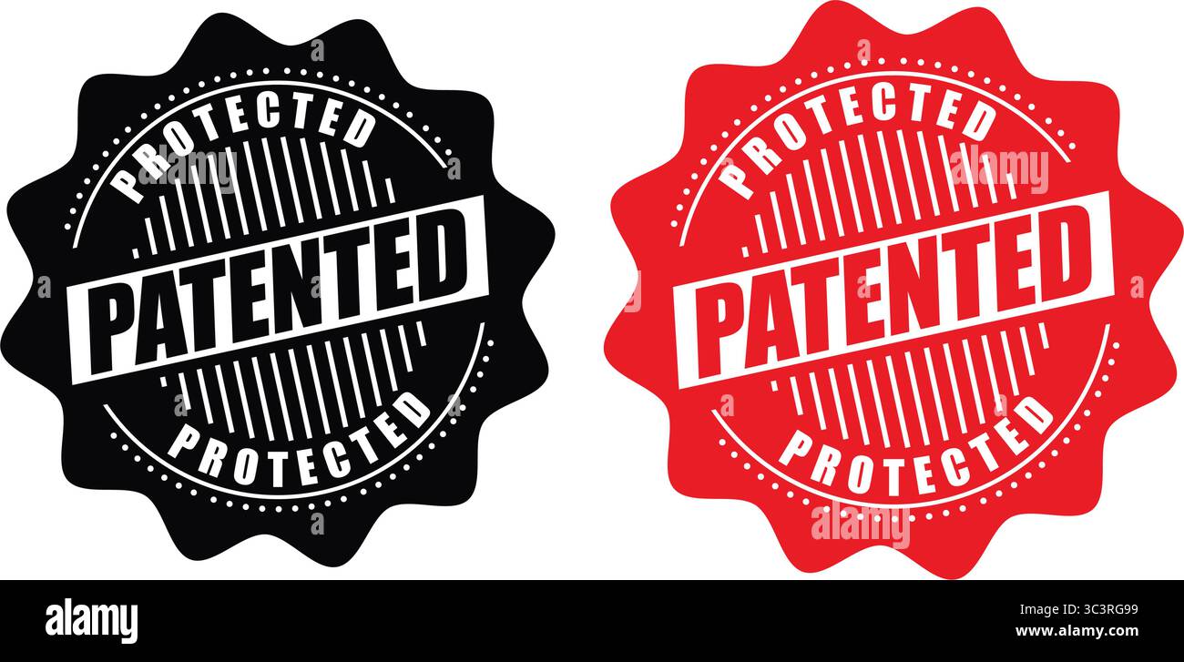 Patented Protected Label Badge – Black Seal Stamp Vector Design for ...