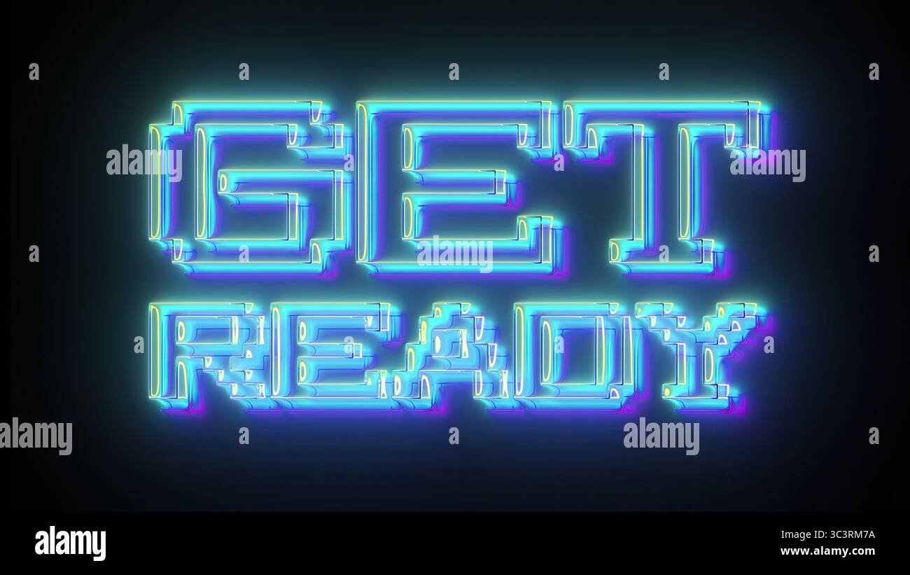 Get Ready text. Computer generated 3d render Stock Photo - Alamy
