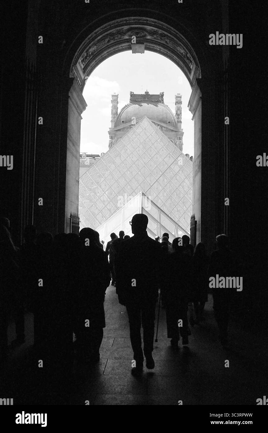Paris /France./ 0 July 2019/ Tourists visiting Musee du Louvre in and ...