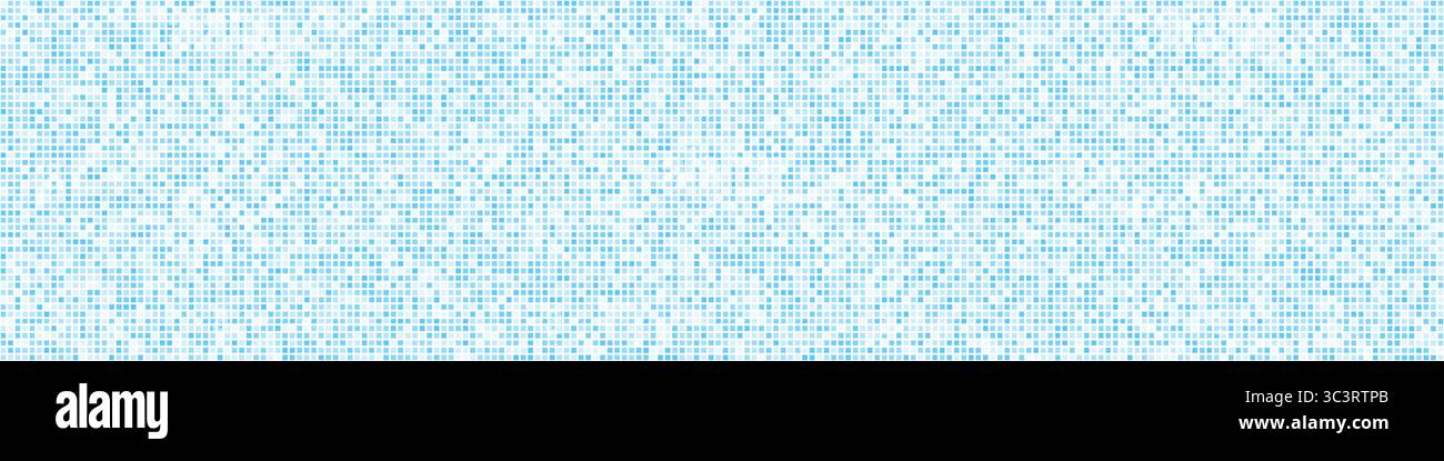 Blue Mosaic Tile Background For Spa, Sauna, Interior. Digital Pattern for AI Fragmentation Visual, Machine Learning, Big Data Grid. Ultra Wide Texture Stock Vector