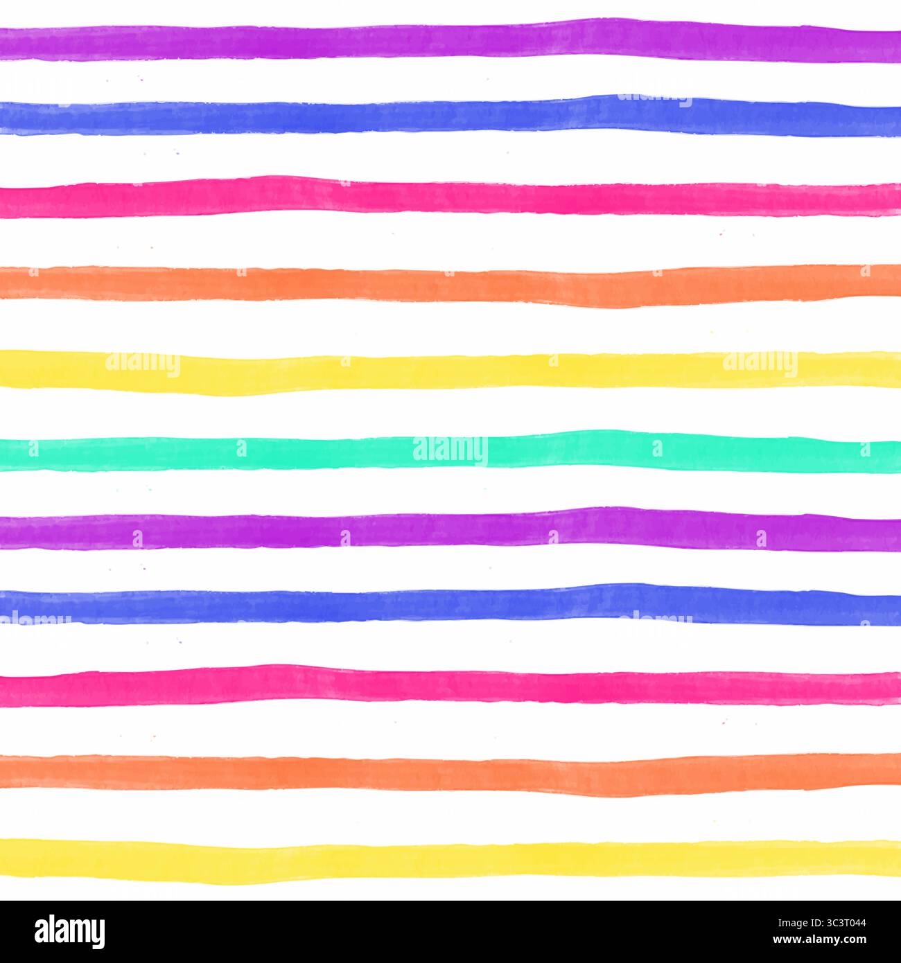 Hand painted watercolour rainbow coloured stripes background design Stock Vector