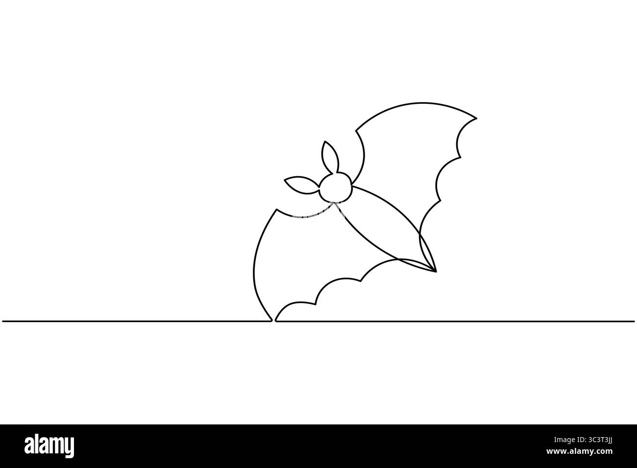 One line bat drawing in simple minimal style on clean white background ...
