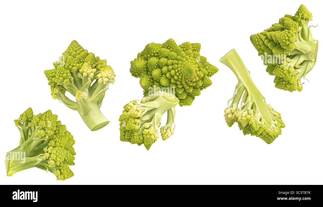 Romanesco cabbage slices isolated on white background with clipping path Stock Photo