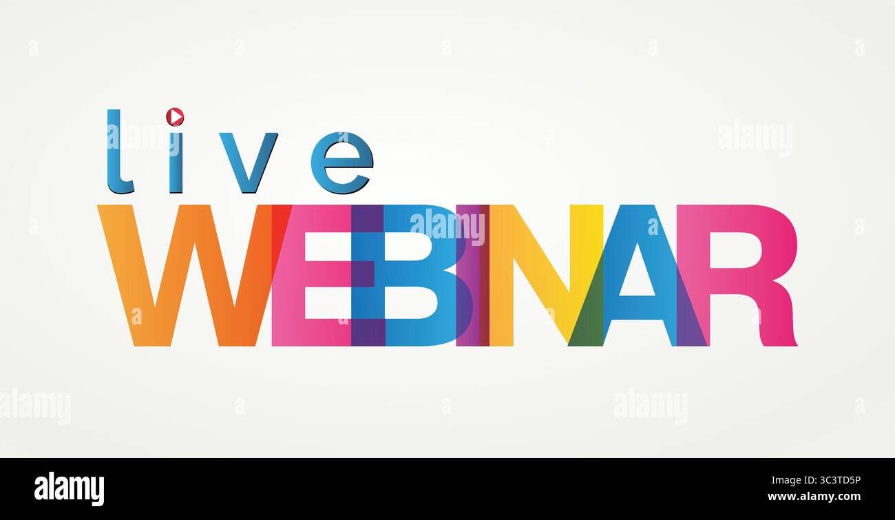 Live Webinar with play Button, icon. Live Webinar label. Vector illustration creative Stock Vector