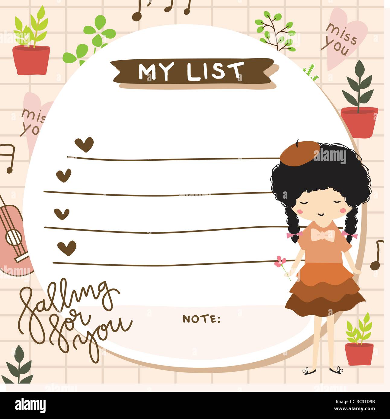 Girl love note Stock Vector Images - Alamy
