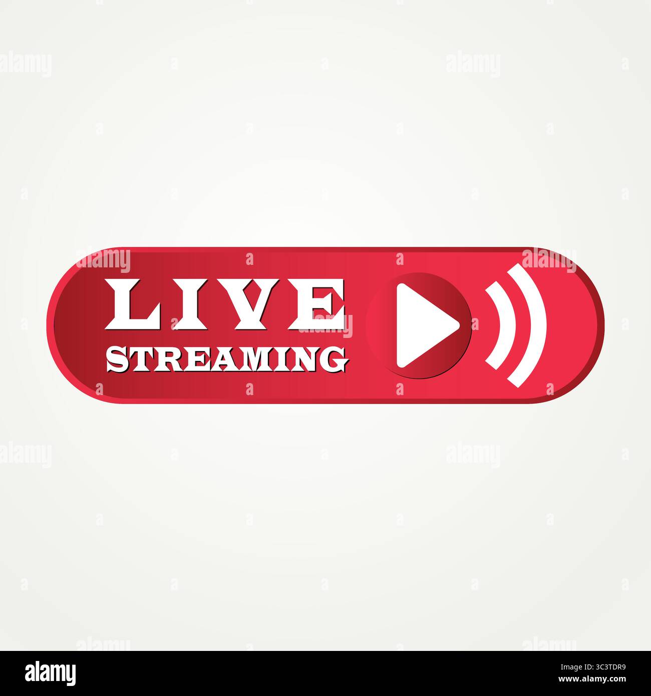 Live streaming red with Play button icon vector Stock Vector