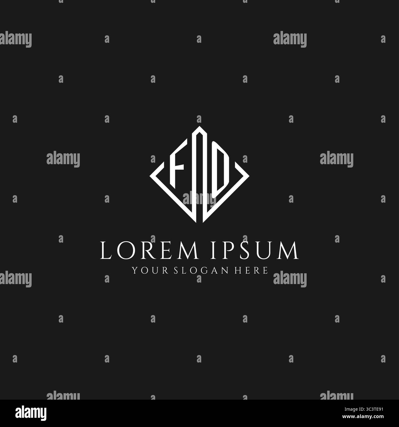 Letter FO logo with rhombus square design style vector graphic Stock Vector