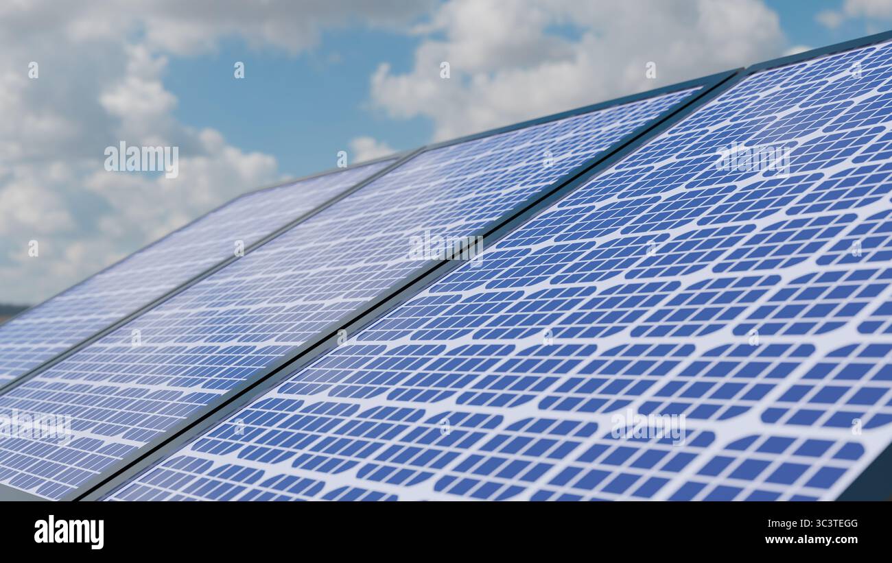 Solar panels producing green, renewable energy Stock Photo - Alamy