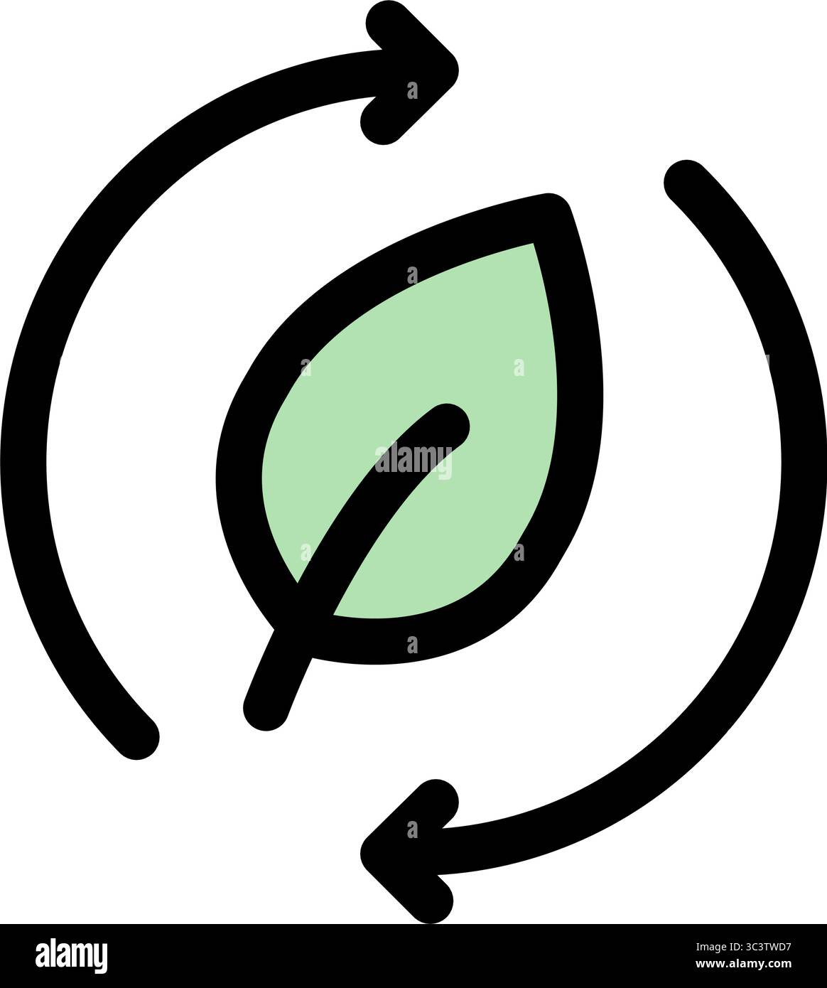 Leaf ecology symbol - renewable energy, sustainability and ecology icon. Stock Vector