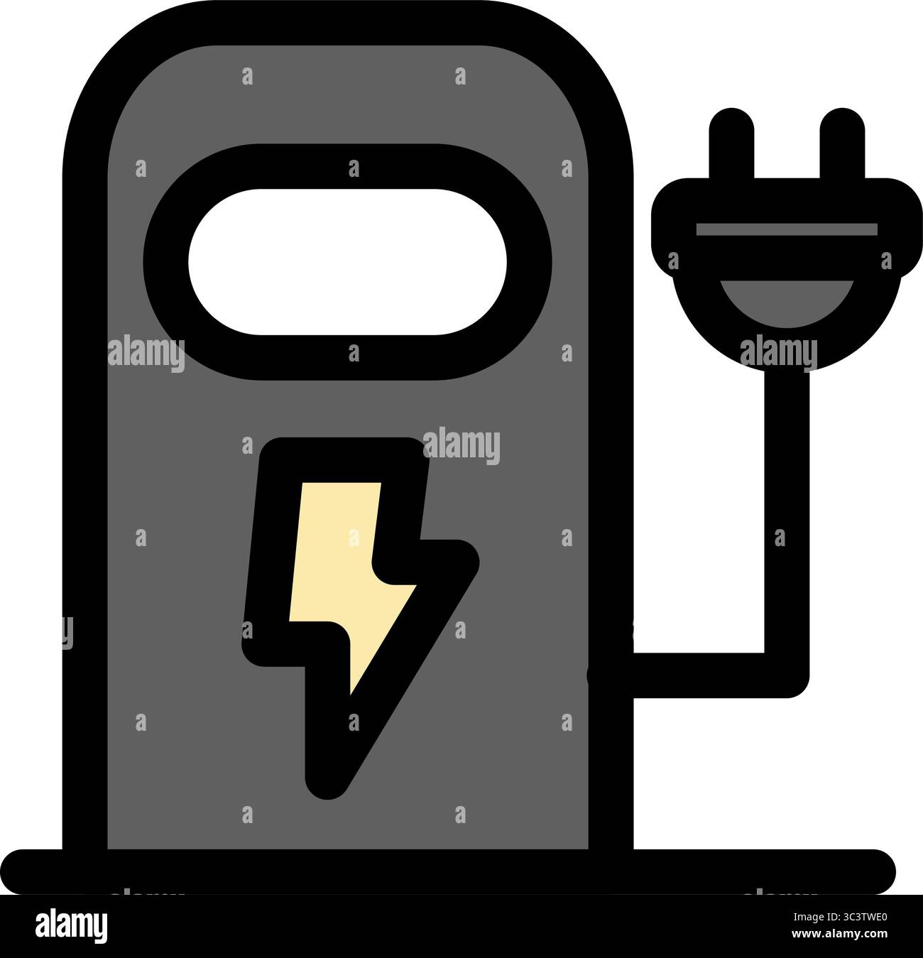 Electrical charging station symbol - renewable energy, sustainability and ecology icon. Stock Vector