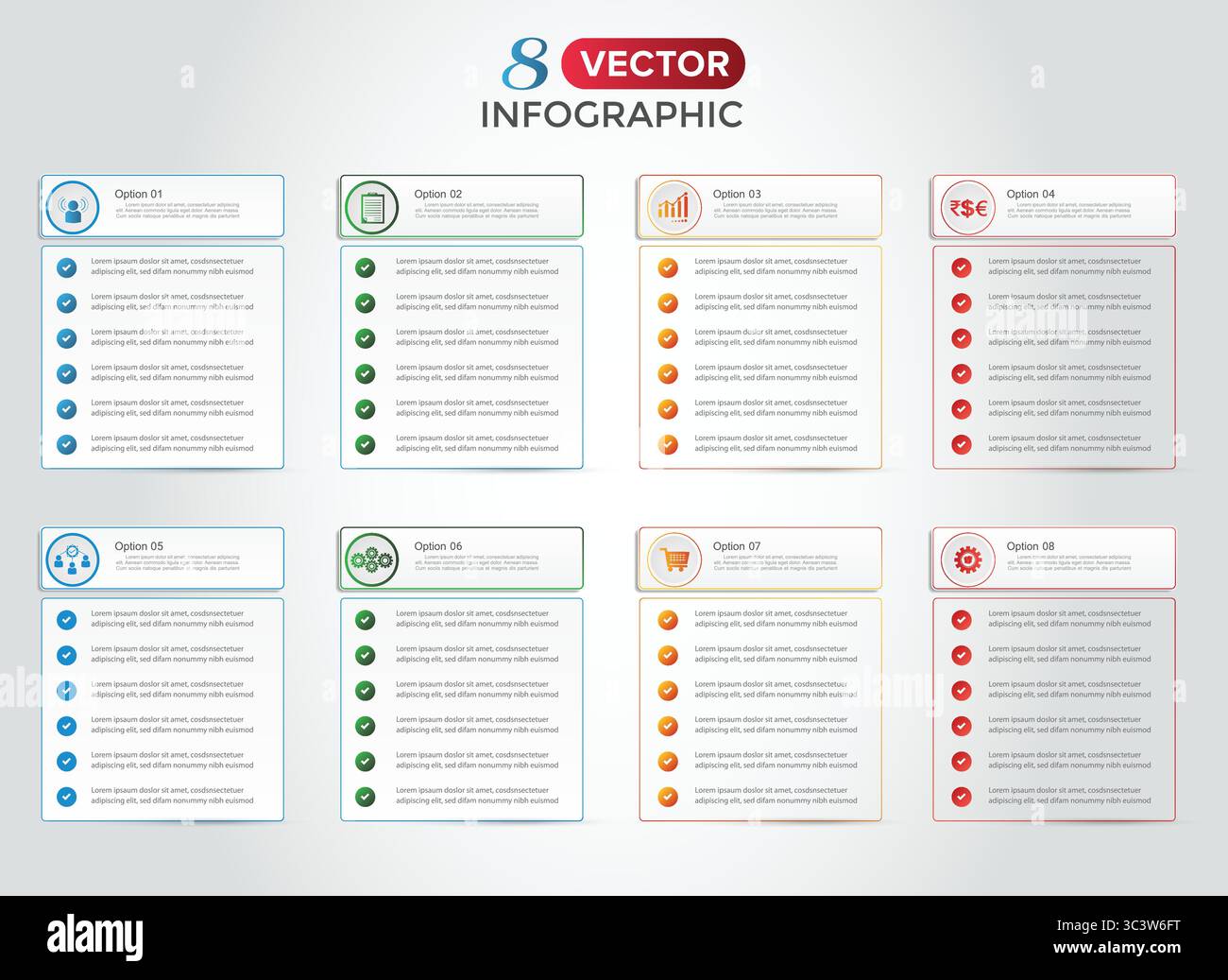 Infographic design template with icon. Timeline concept with 8 steps ...