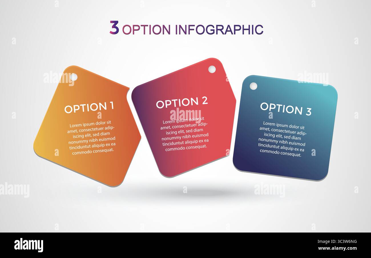 3, Three-Step Editable Infographic Template for Marketing, Strategy, Presentations, Reports, Workflow and Data Visualization Stock Vector