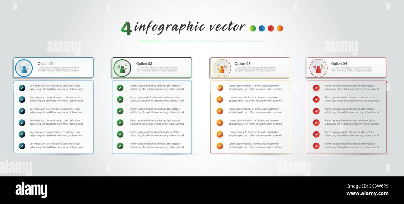 Infographic design template. Timeline concept with 4 steps. Can be used for workflow layout, Presentation, diagram, banner, Vector illustration with 4 Stock Vector