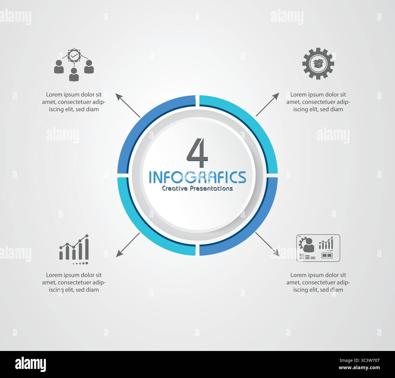 4 option Infographic design with icon presentation business infographic ...