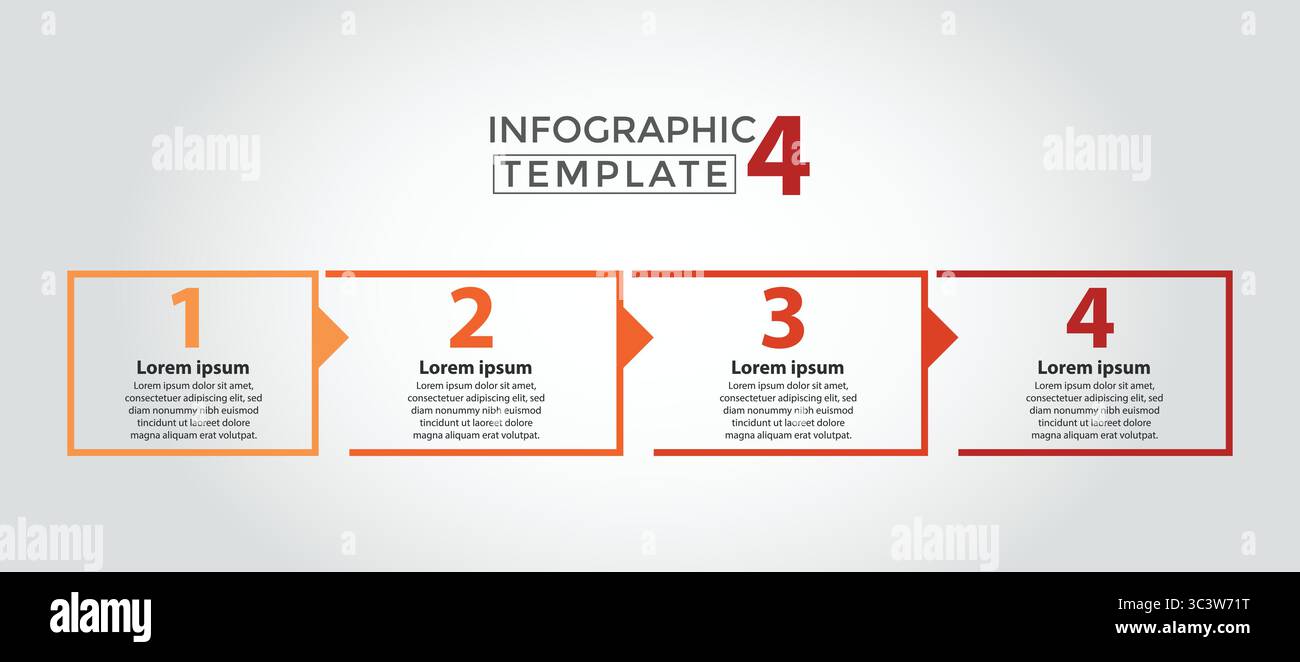 4, Infographic process design template. Timeline concept with 4 process steps. Can be used for workflow layout, Presentation, diagram, banner, Vector Stock Vector