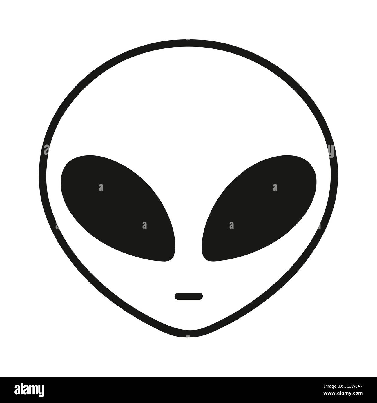 Alien green head isolated on white background vector illustration ...