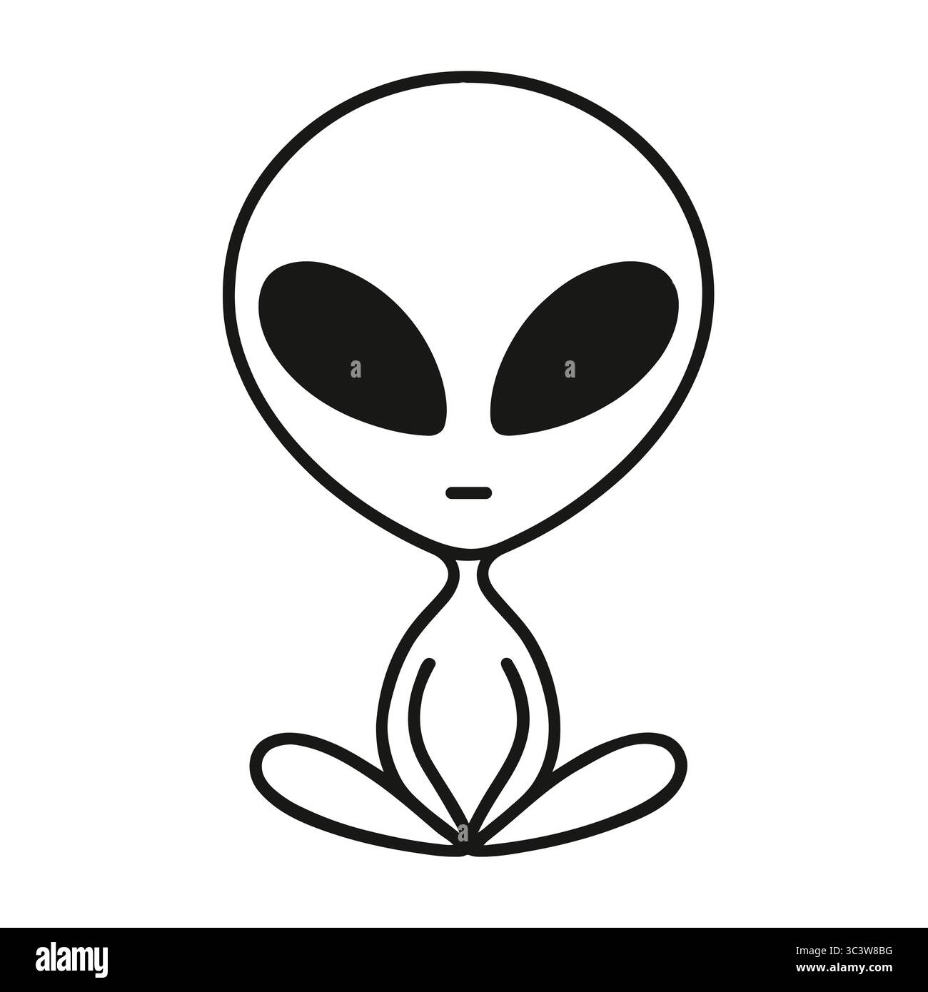 Alien green head isolated on white background vector illustration ...
