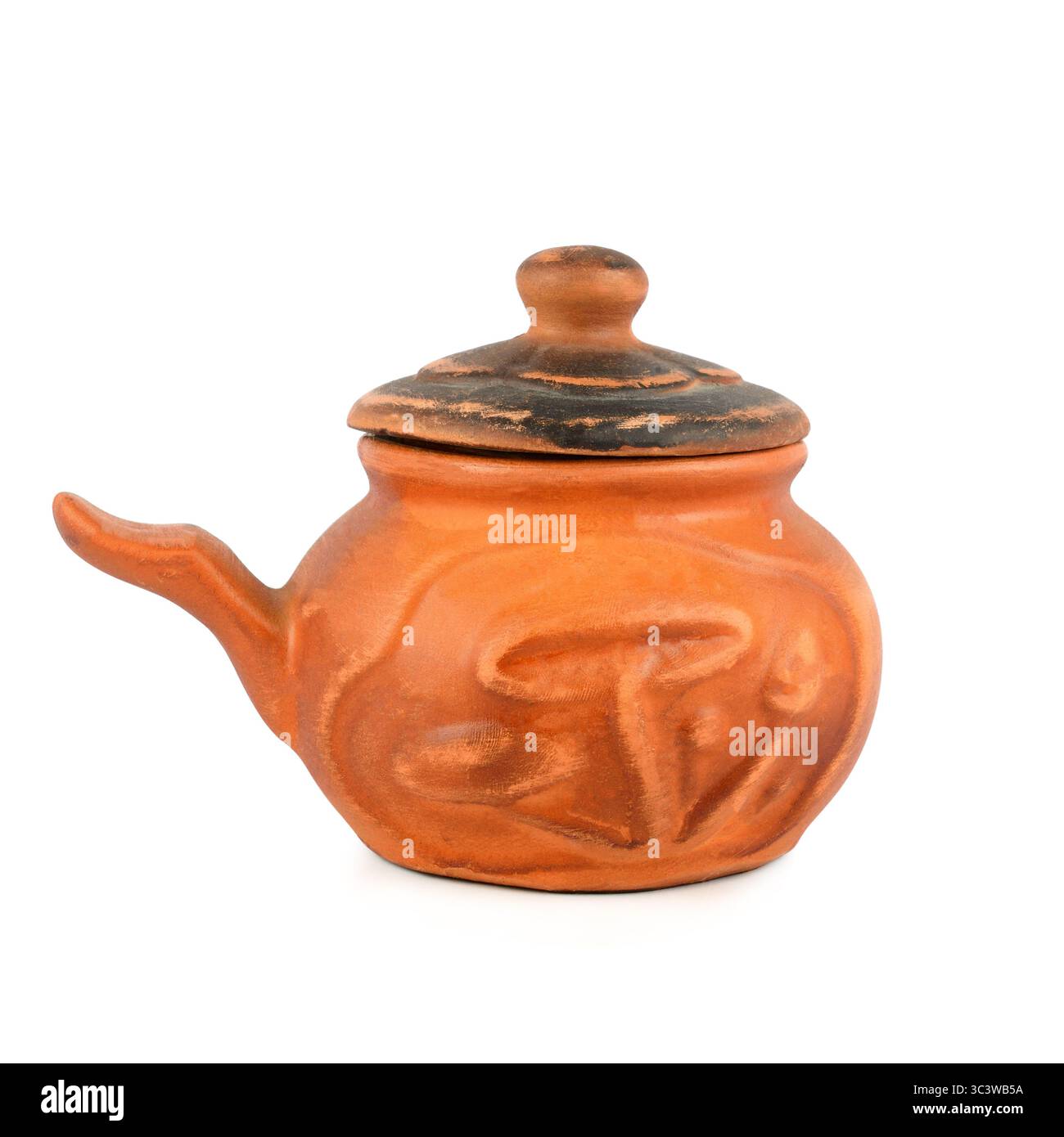 Heat-resistant clay pot isolated on white background Stock Photo - Alamy