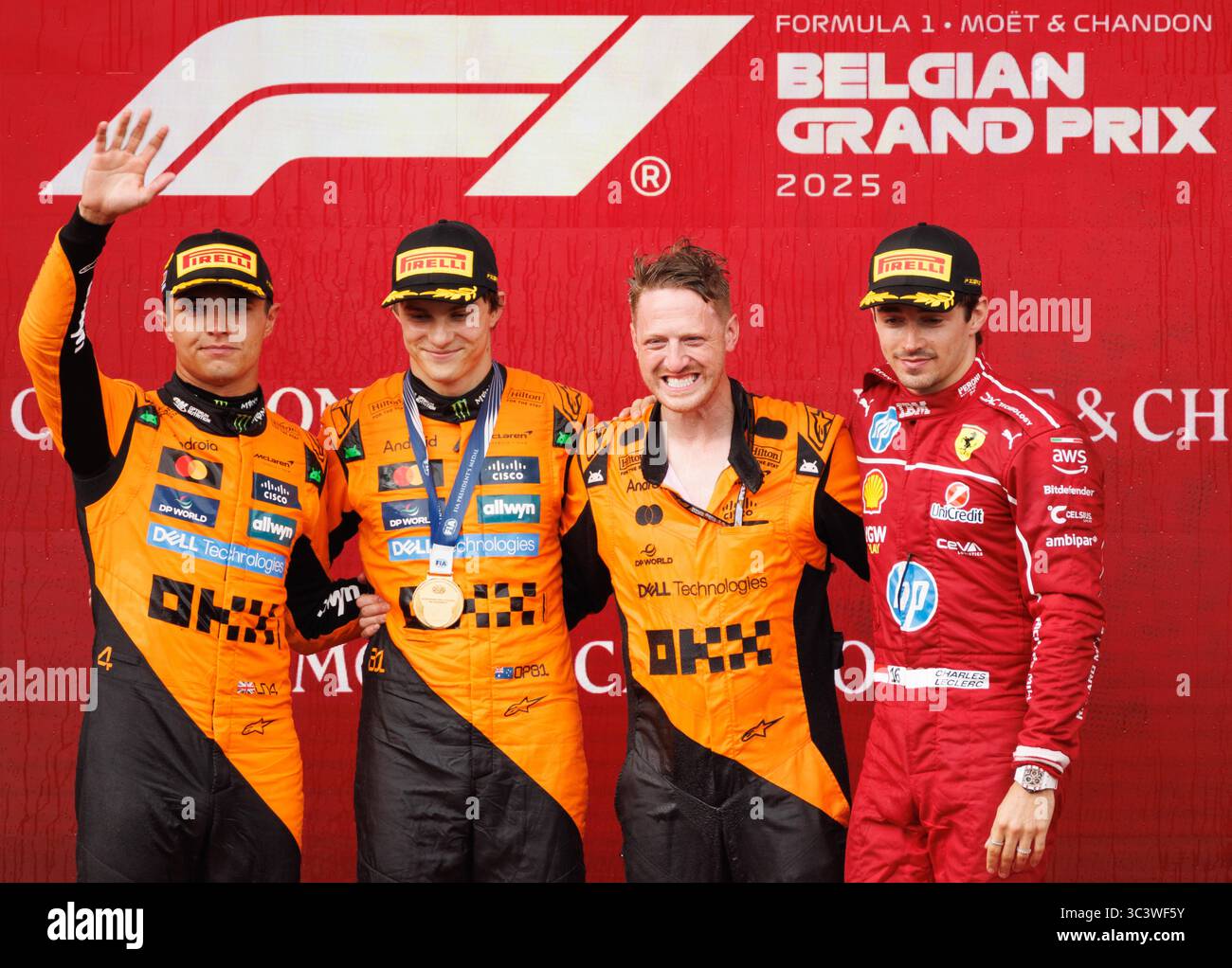 F1 Racer Rider McLaren UK rider Lando Norris, McLaren Australian rider Oscar Piastri ...