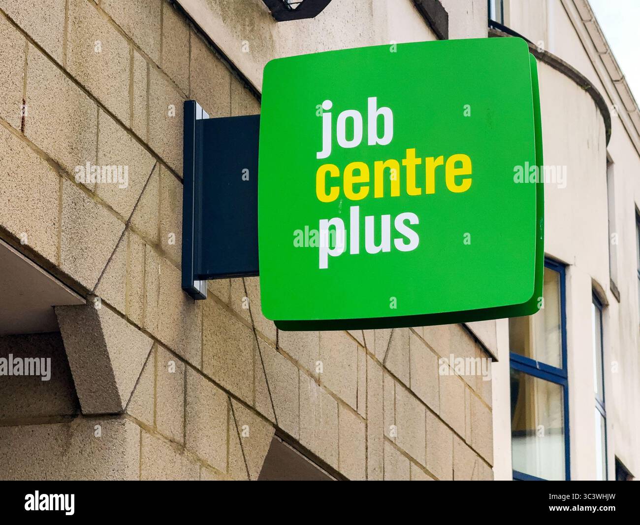 Cardiff, Wales, UK - 16 July 2025: Sign outside the Job Centre Plus in Cardiff city centre - Smartphone Captured Stock Image