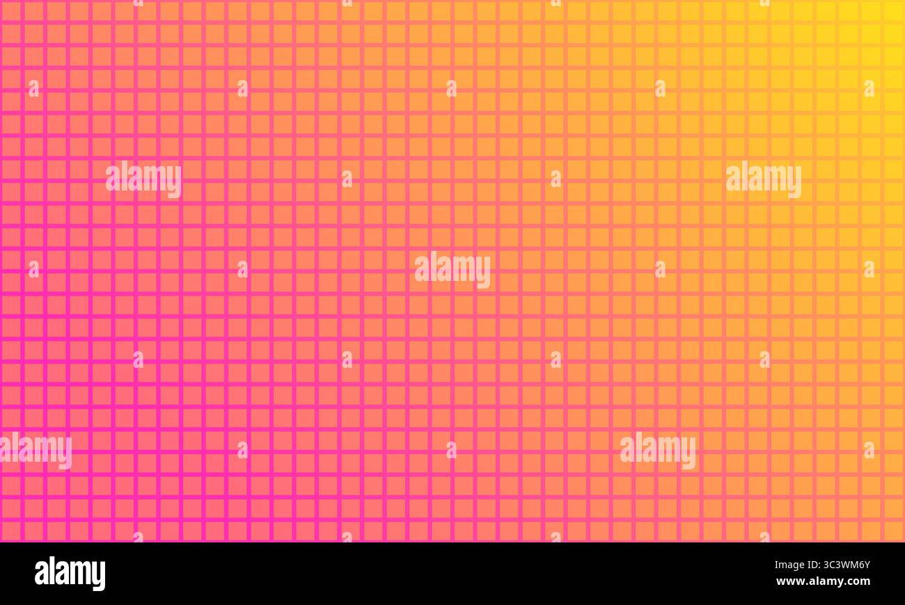 Pink and yellow abstract background with square pattern, modern geometric texture, overlay gradient Stock Vector